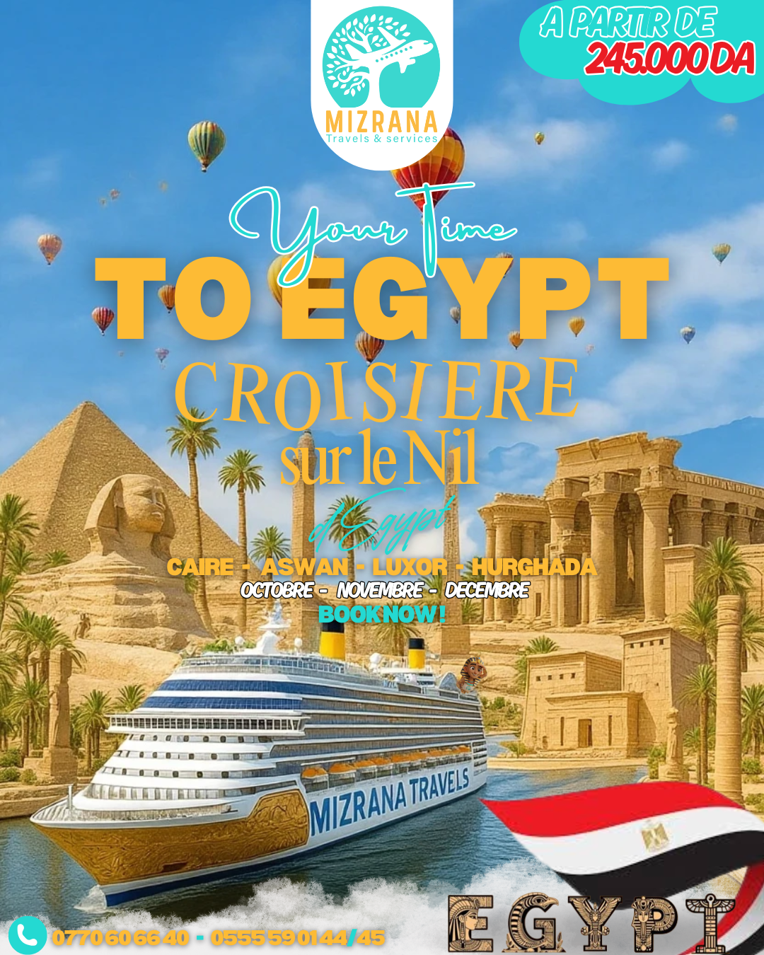 "Détente Égypte – Caire & Sharm 08 jours"  ( 04 juillet2025)